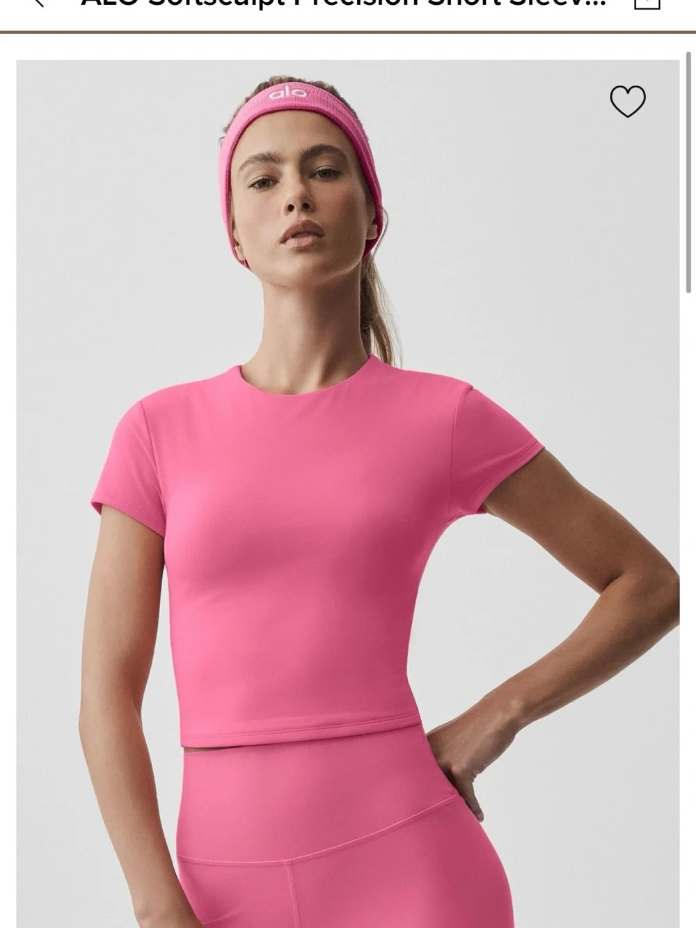 ALO Yoga Pink Crop Tee